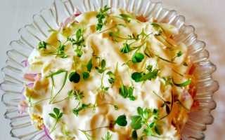 Готовим салат Людмила с ветчиной, грибами и курицей