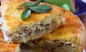 Как приготовить мясной пирог с фаршем и картошкой в духовке