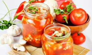 Как мариновать цветную капусту с помидорами на зиму