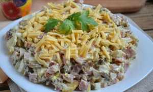 Салат с ветчиной и грибами по самым вкусным рецептам
