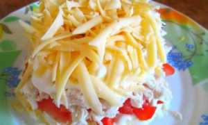 Готовим вкусный салат с куриной грудкой, помидорами и сыром