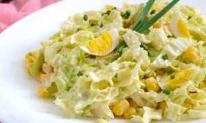 Рецепты салата с пекинской капустой и кукурузой
