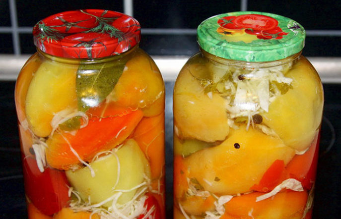 Как сделать маринованный перец фаршированный капустой