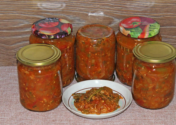 Готовим салат со стручковой фасолью на зиму