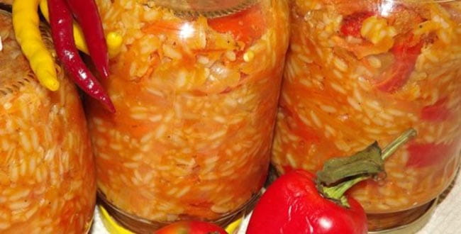 Лечо с рисом и болгарского перца