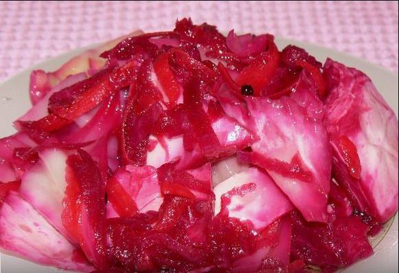 Быстрая капуста квашеная кусочками