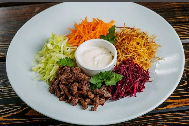 Как приготовить классический салат Чафан с мясом