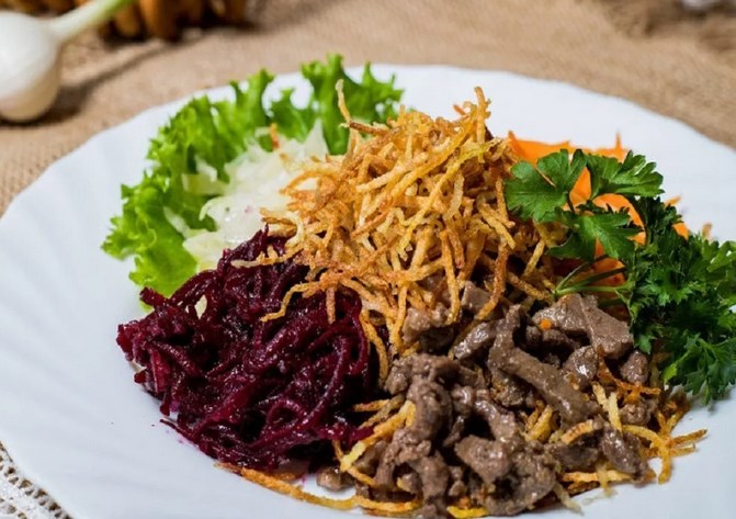Как приготовить классический салат Чафан с мясом