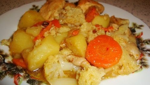 Готовим курицу с цветной капустой в духовке: рецепты пошагово