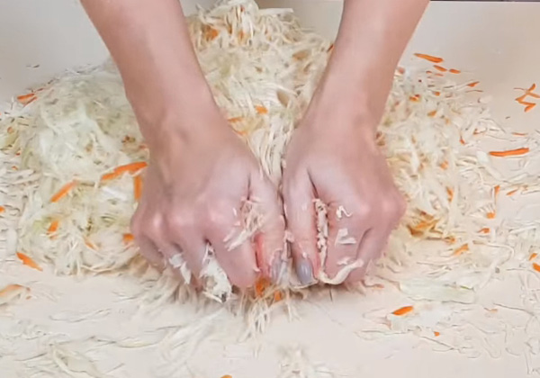 Быстрая капуста квашеная кусочками