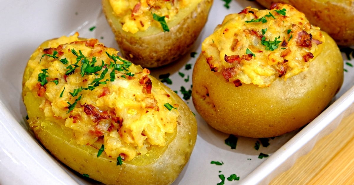 Рецепты фаршированного картофеля: фаршем, грибами, овощами, беконом