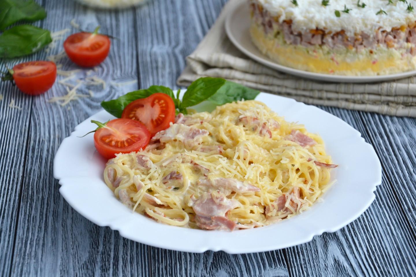 Как приготовить пасту Карбонара с беконом с соусом