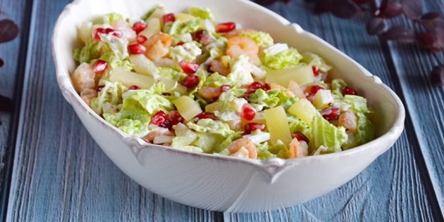 Рецепты салатов с ананасом и консервированной кукурузой