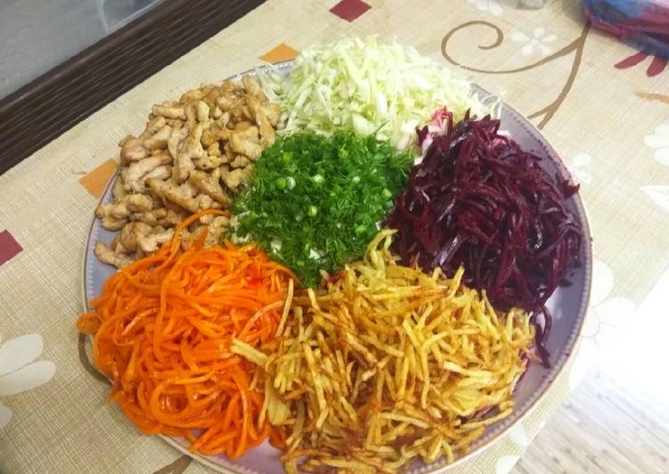 Готовим яркий и вкусный салат «Цветик семицветик»