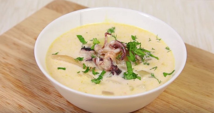 Как приготовить вкусный суп из морепродуктов