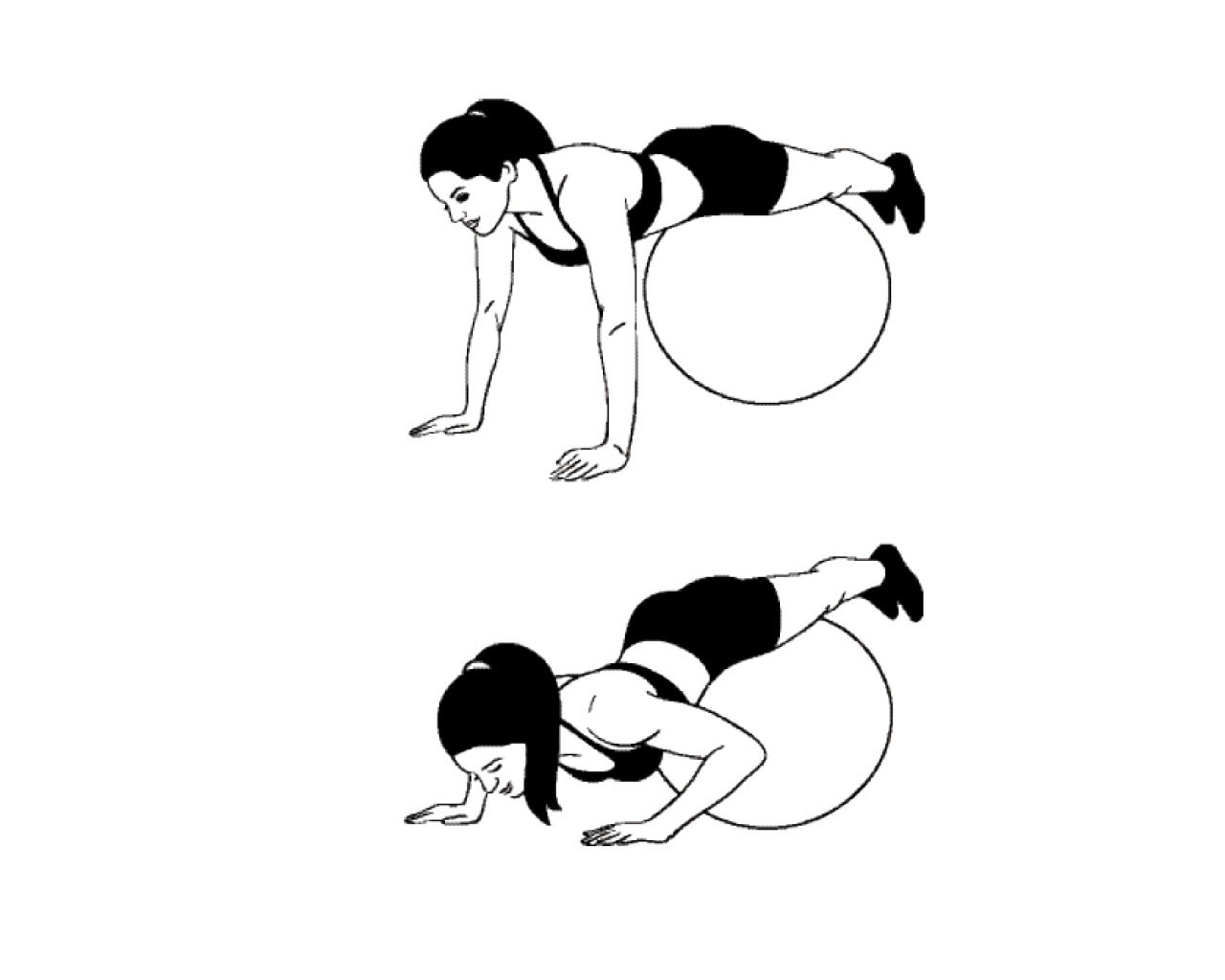 Отжимания на руках с использованием мяча Отжимания на руках с использованием мяча