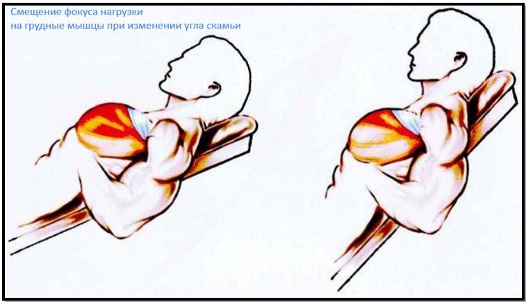 Разводка гантелей под углом, смещение нагрузки Разводка гантелей под углом, смещение нагрузки