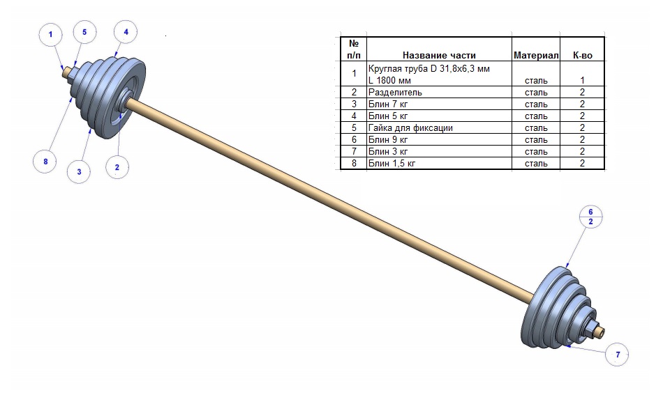 Чертеж штанги Чертеж штанги